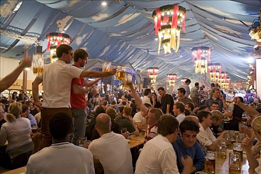 人,啤酒帐篷,节日,坏,斯图加特,巴登符腾堡,德国