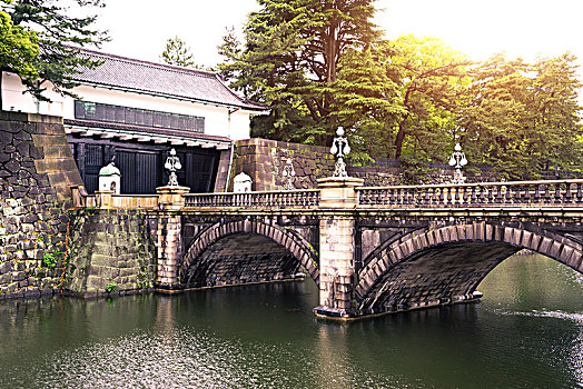 石桥,上方,河,东京