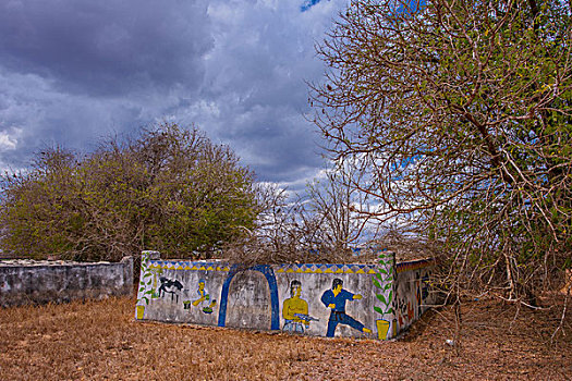 madagascar马达加斯加坟墓涂鸦阴天
