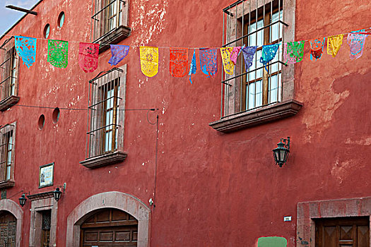 旗帜,墨西哥,瓜纳华托,建筑