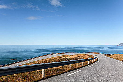沿岸,道路,远眺,大西洋,后面,西海角,高原,挪威,欧洲