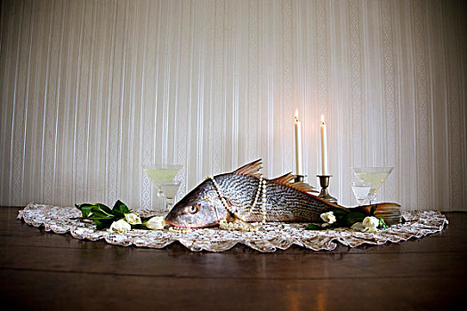 珍珠,鱼,餐饭