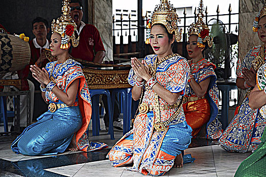 泰国,曼谷,神祠,宗教,舞者