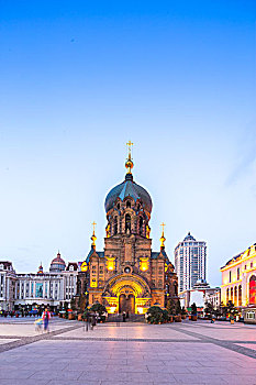 索菲亚,大教堂,哈尔滨,黎明