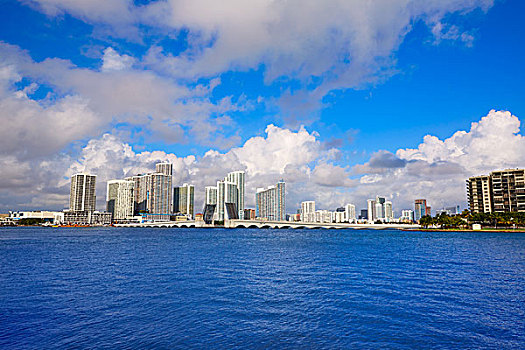 迈阿密,市区,天际线,佛罗里达,美国,晴天