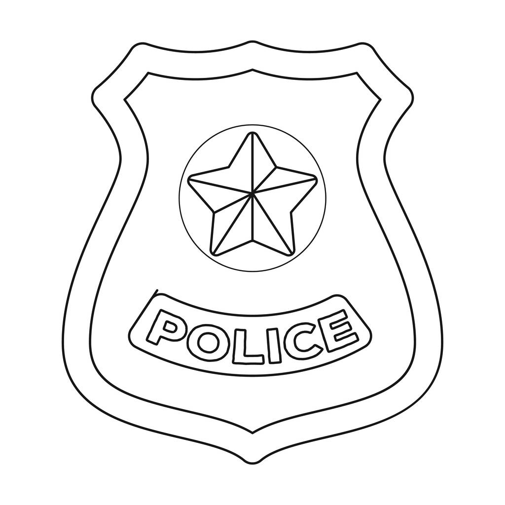 警察标签:警察,徽章,象征,轮廓,风格,隔绝,白色背景,背景,矢量,插画