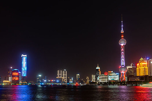 上海陆家嘴夜景城市风光