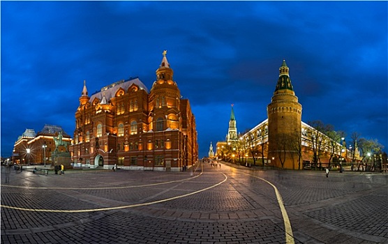 克里姆林宫,历史,博物馆,晚上,莫斯科,俄罗斯
