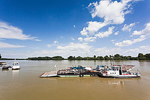 多瑙河,小,渡轮,匈牙利