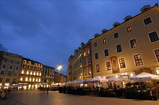 餐馆,市场,夜晚,克拉科,波兰