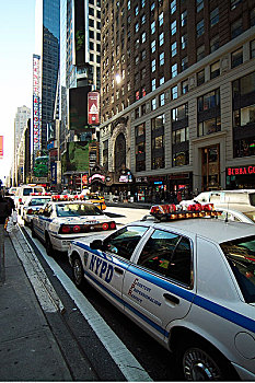 停放,警车,时代广场,纽约