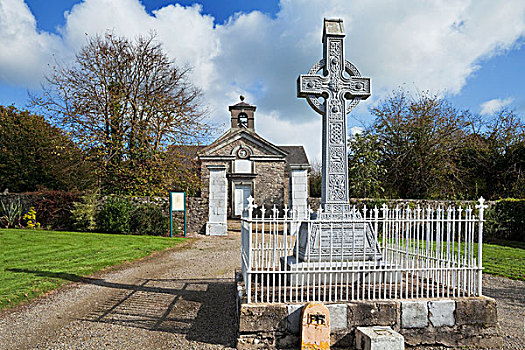 教堂,乡村,十字架,沃特福德郡,爱尔兰
