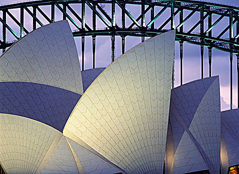看,上方,剧院,悉尼港,桥,特写