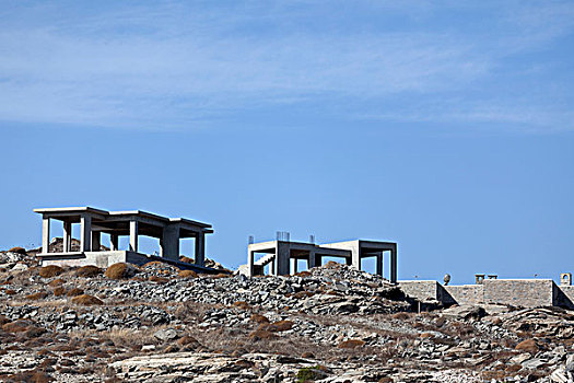 水泥,建筑,框架,房子,帕罗斯岛,希腊