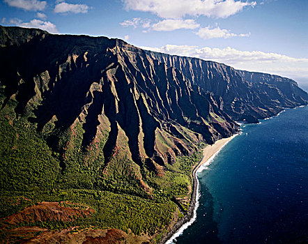 夏威夷,考艾岛,纳帕利海岸,风景,卡拉拉乌谷,大幅,尺寸