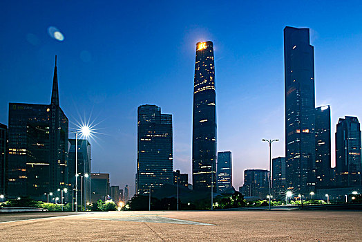 中国广东广州珠江新城都市夜景