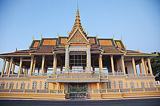 仰视,建筑,皇宫,金边,柬埔寨