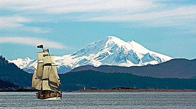 高桅横帆船,女士,华盛顿,贝克山,温哥华岛,不列颠哥伦比亚省,加拿大