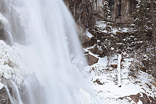 瀑布,国家公园,陶安,冬天,冰,雪,下瀑布,一个,最大,旅游胜地,奥地利,阿尔卑斯山