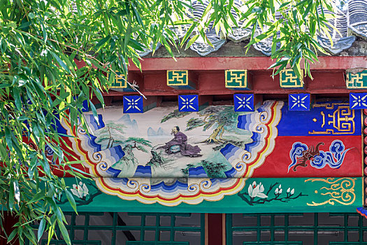 古建筑彩绘,济南市趵突泉公园古建筑