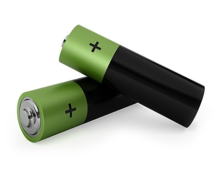 两个,绿色,电池