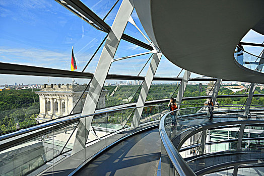 德国,柏林,蒂尔加滕,地区,德国国会大厦,德国联邦议院,玻璃,圆顶,德国人,1999年,建筑师,诺曼福斯特