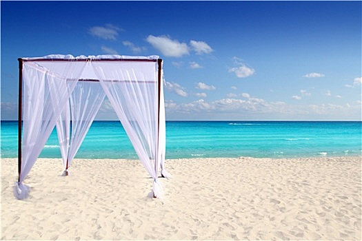 加勒比,露台,海滩,婚礼,按摩