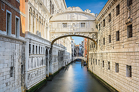 著名,叹息桥,威尼斯,意大利