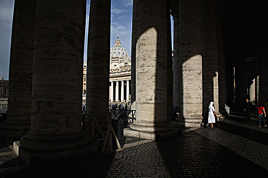 意大利,拉齐奥,罗马,梵蒂冈城,大教堂,柱子
