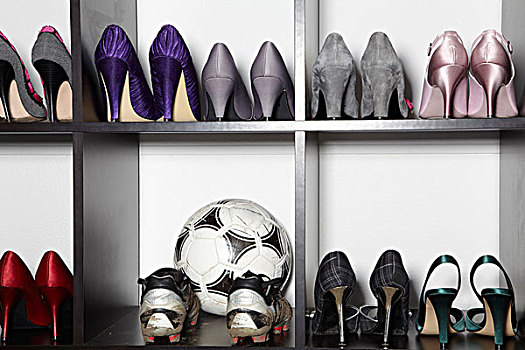 鞋,架子,高跟鞋,足球靴