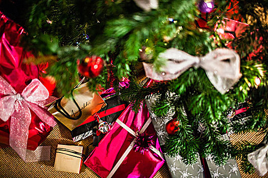 圣诞礼物,树下,家,英格兰,英国