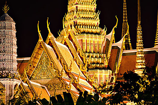 曼谷,国王,宫殿,夜晚