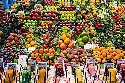水果,市场,巴塞罗那,省,加泰罗尼亚,西班牙,欧洲