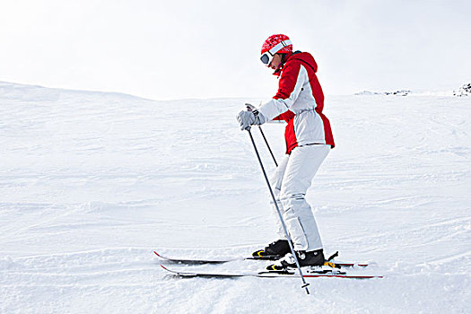 美女,滑雪