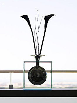 花瓶,摩登设计,逆光,黑色