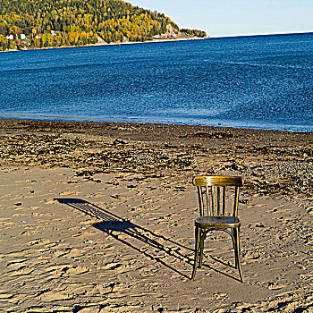 木椅,海滩,湖,背景