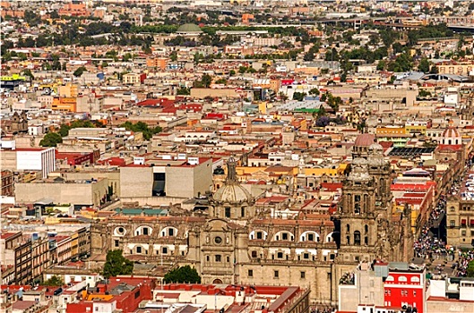 航拍,墨西哥城,大教堂