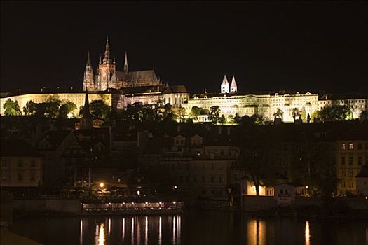 布拉格,夜晚,捷克共和国
