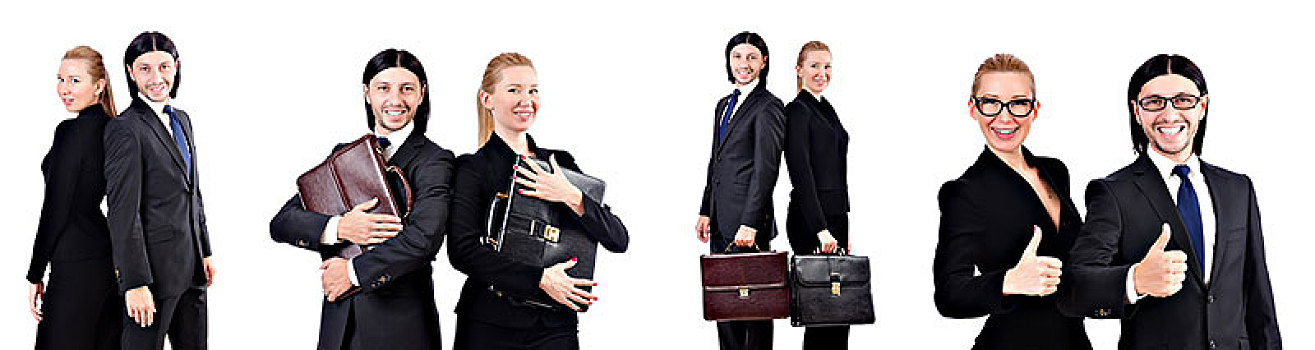 商务人士,职业女性,公文包,隔绝,白色背景