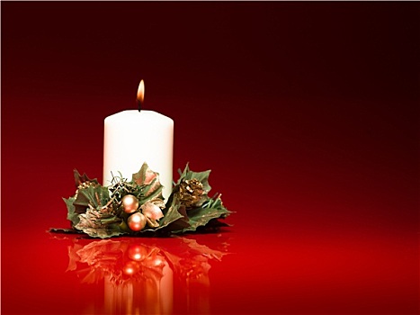 白色,圣诞节,燃烧,蜡烛
