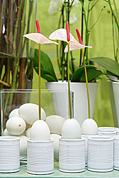 复活节装饰,花,蛋