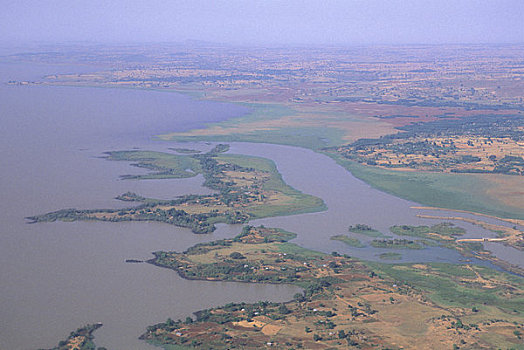 埃塞俄比亚,航拍,湖,蓝色,尼罗河