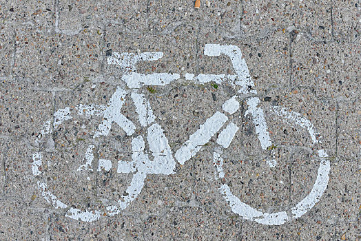 标记,自行车道,象形图,自行车,途中