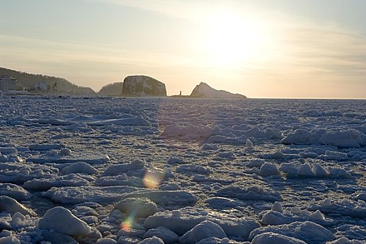 海冰,日落