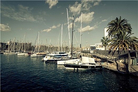 帆船,贝尔港,巴塞罗那,西班牙