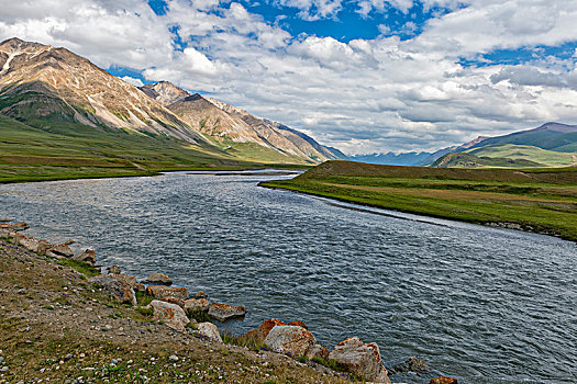 河,峡谷,区域,吉尔吉斯斯坦,亚洲