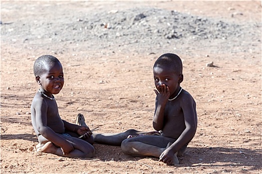 未知,孩子,辛巴部落,纳米比亚