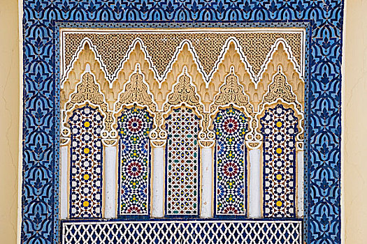 摩洛哥,特写,华丽,墙壁,宫殿