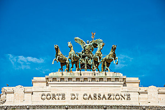 骑马雕像,法院,最高法院,邸宅,宫殿,执法,罗马,拉齐奥,意大利,欧洲