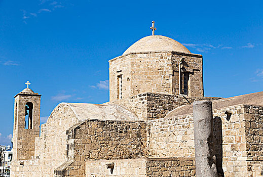 圆顶,十字架,教堂建筑,帕福斯,塞浦路斯